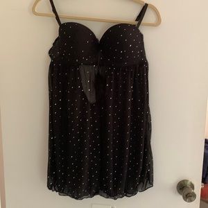 Black galaxy lingerie top